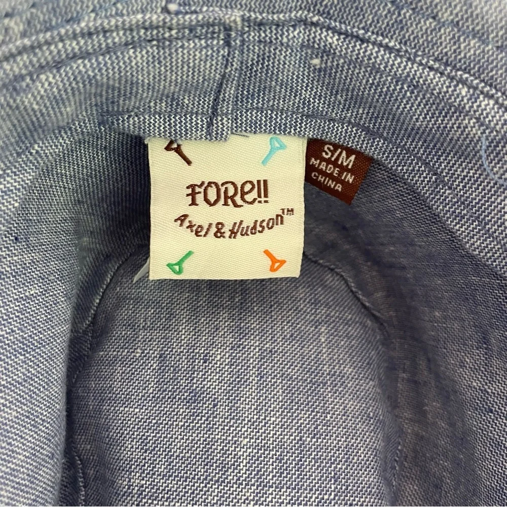 Fore!! Axel & Hudson White and Blue Leaf Fedora Hat S/M